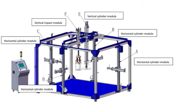 5 Bouteilles d'air Équipement de contrôle PLC pour le test des meubles, machine de test des meubles de table